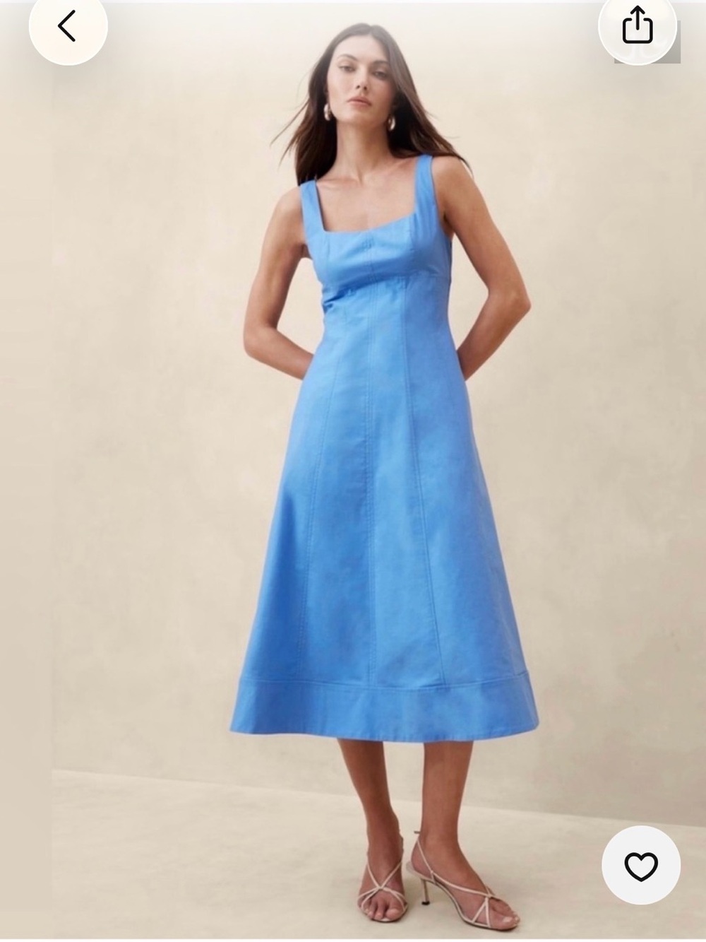 Banana Republic Natalia Square-Neck Midi Dress Size 0